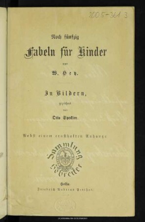Noch fünfzig Fabeln für Kinder : nebst einem ernsthaften Anhange