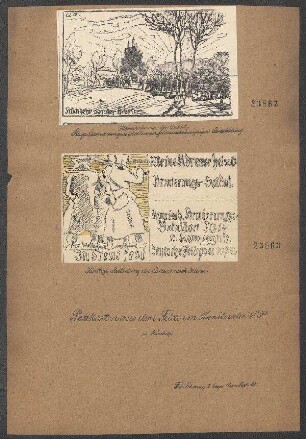 Von der 2. Kp. bayr. Armierungsbataillon 14: Rückkehr von der Arbeit, Monogramm W.P [Walther Püttner]