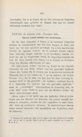 XXXVIII. De Indische Gids, november 1884. Opium contra rechten van landheeren