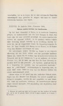 XXXVIII. De Indische Gids, november 1884. Opium contra rechten van landheeren