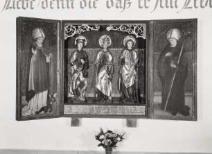 Flügelaltar : Flügelaltar. Holz, geschnitzt, gefaßt; 130 x 115 cm (Schrein) (um 1500/1502; P. Breuer).