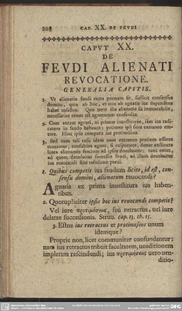 Caput XX. De Feudi Alienati Revocatione