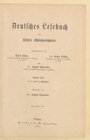 Teil 4 = (8., 9. und 10. Schuljahr), [Schülerband]: [Teil 4 = (8., 9. und 10. Schuljahr), [Schülerband]]