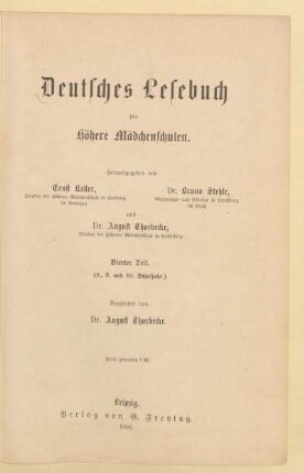 Teil 4 = (8., 9. und 10. Schuljahr), [Schülerband]: [Teil 4 = (8., 9. und 10. Schuljahr), [Schülerband]]