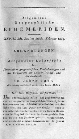 Zweites Stück Februar 1809