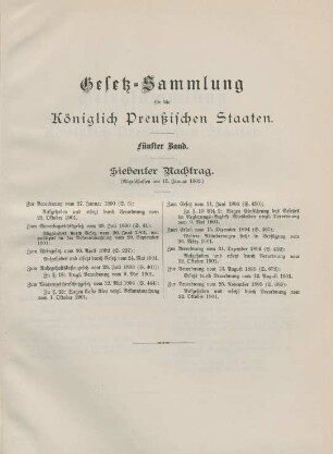 Siebenter Nachtrag