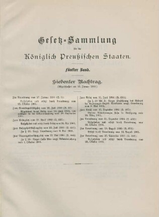 Siebenter Nachtrag