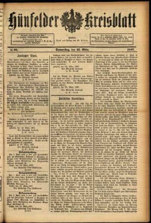 Ausgabe vom Donnerstag, den 25. März 1897.