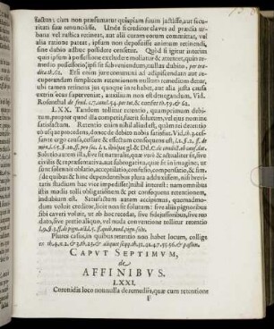 Caput Septimum, de Affinibus.