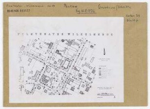 Planrepro: Lageplan des Filmtheater Wilhelmsruh. Berlin, Pankow, Schillerstraße/Hauptstraße