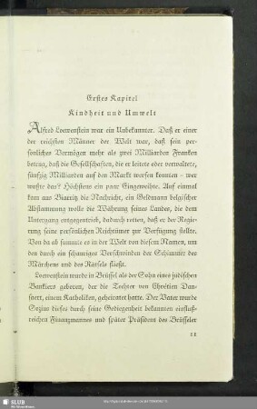 Erstes Kapitel. Kindheit und Umwelt