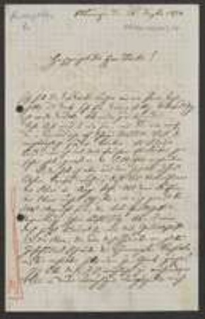 Brief von August von Krempelhuber an Unbekannt