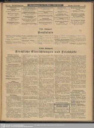 VIII. Abschnitt. Kirchliche Einrichtungen und Friedhöfe