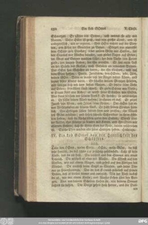 IV. Ein Lob Gottes von der Herrlichkeit des Schöpfers.