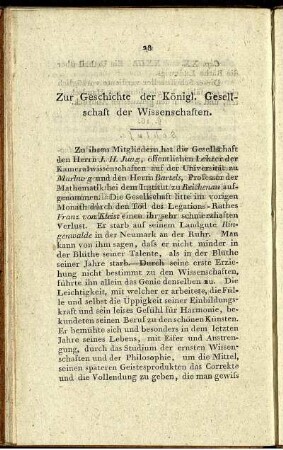 Zur Geschichte der Königl. Gesellschaft der Wissenschaften