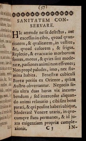 57-67, Sanitatem Conservare; Invidiam Vitare