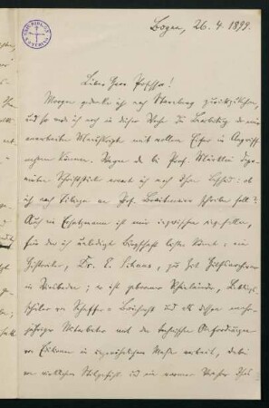 Brief vom 26.04.1899