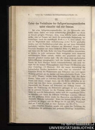 III. Ueber das Verhältniss der Saftgewinnungsmethoden unter einander und zur Osmose