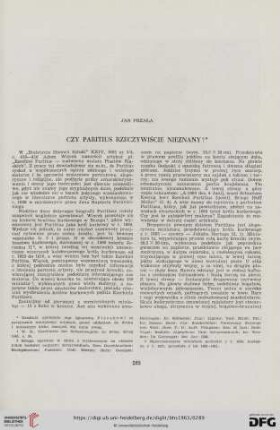 Czy Paritius rzeczywiście nieznany?