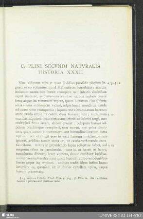 C. Plini Secundi Naturalis Historia XXXII