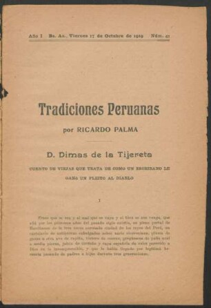 1919004100: Tradiciones peruanas