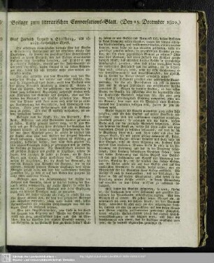 Beilage zum literarischen Conversations-Blatt (Den 15. December 1820)