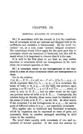 Chapter III. Essential Qualities of Covariants.