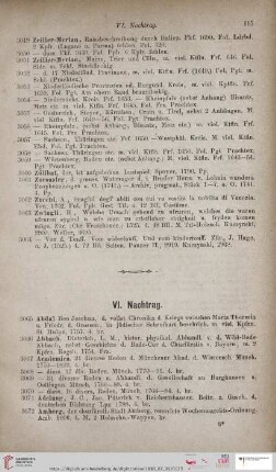 VI. Nachtrag (Nr. 3065 - 3207)