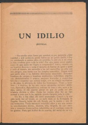 Un idilio : (Novela)