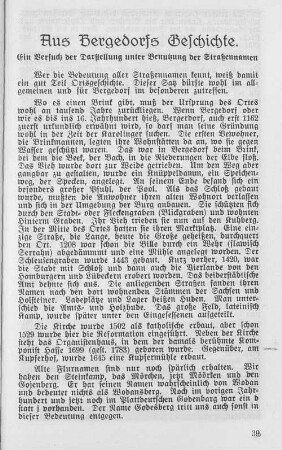 Aus Bergedorfs Geschichte.
