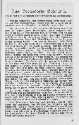 Aus Bergedorfs Geschichte.