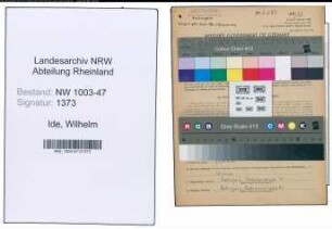 Entnazifizierung Wilhelm Ide , geb. 10.01.1910 (Betriebswirt)