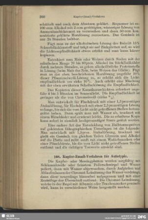 108. Kupfer-Email-Verfahren für Autotypie