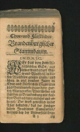 Chur- und Fürstlicher Brandenburgischer Stammbaum.