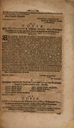 Beylagen zu dem den 11. Jun. A. 1712 dictirten Kayserlichen Commissions Decret