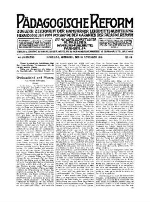 Großstadtkind und Pflanze : (Schluß)