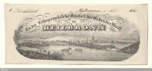 An die lithographische Anstalt der Gebrüder Wolff in Heilbronn : Heilbronn den 19. Oktob. 1844