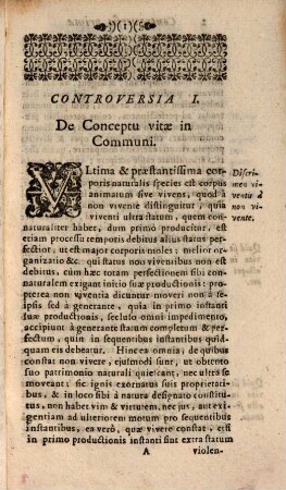 Controversiæ Philosophicæ Selectæ De Anima