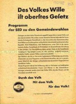 Programmatisches Dokument der SED zu den Gemeindewahlen 1946