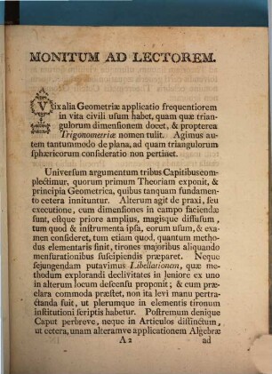 Institutionum Gometricarum Pars ... Sive Geometria Elementaris, Conscripta In Usum Tironum, 2. Trigonometria Plana