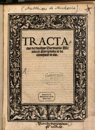 Tractatus de duabus Sarmatiis Asiana et Europiana et de contentis in eis