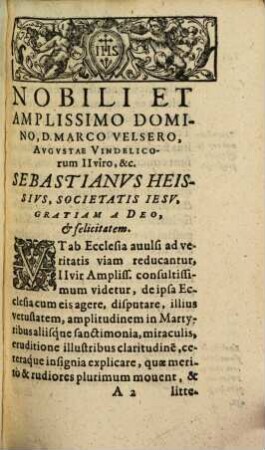 Sebastiani Heissii Tres quaestiones breviter discussae ad internoscendam Christi in terris ecclesiam