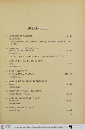 Aquarelle (Nr. 79-103)