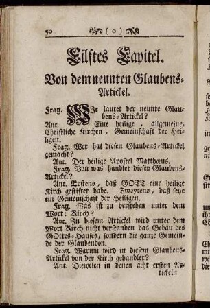 Eilftes Capitel. Von dem neunten Glaubens-Artickel