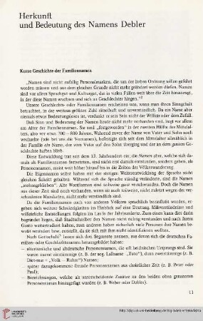 Herkunft und Bedeutung des Namens Debler