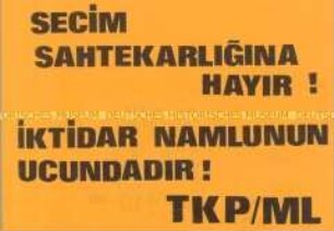 Handzettel der Türkischen KP (in türkischer Sprache)