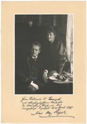 Fotografie Max Reger mit Ehefrau Elsa