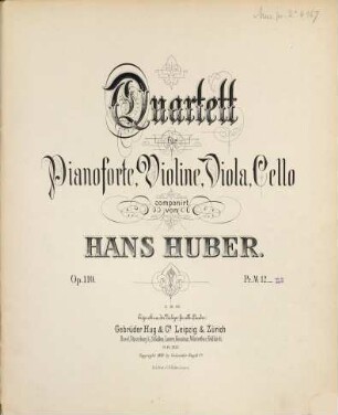 Quartett : für Pianoforte, Violine, Viola, Cello ; op. 110