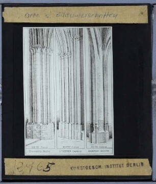 Coutances, Kathedrale Notre-Dame,Saint-Germer de Fly, Abteikirche,Argentan, Kirche, Seitenschiff, Bündelpfeiler