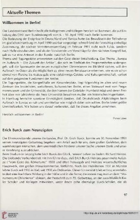 34: Erich Burck zum Neunzigsten